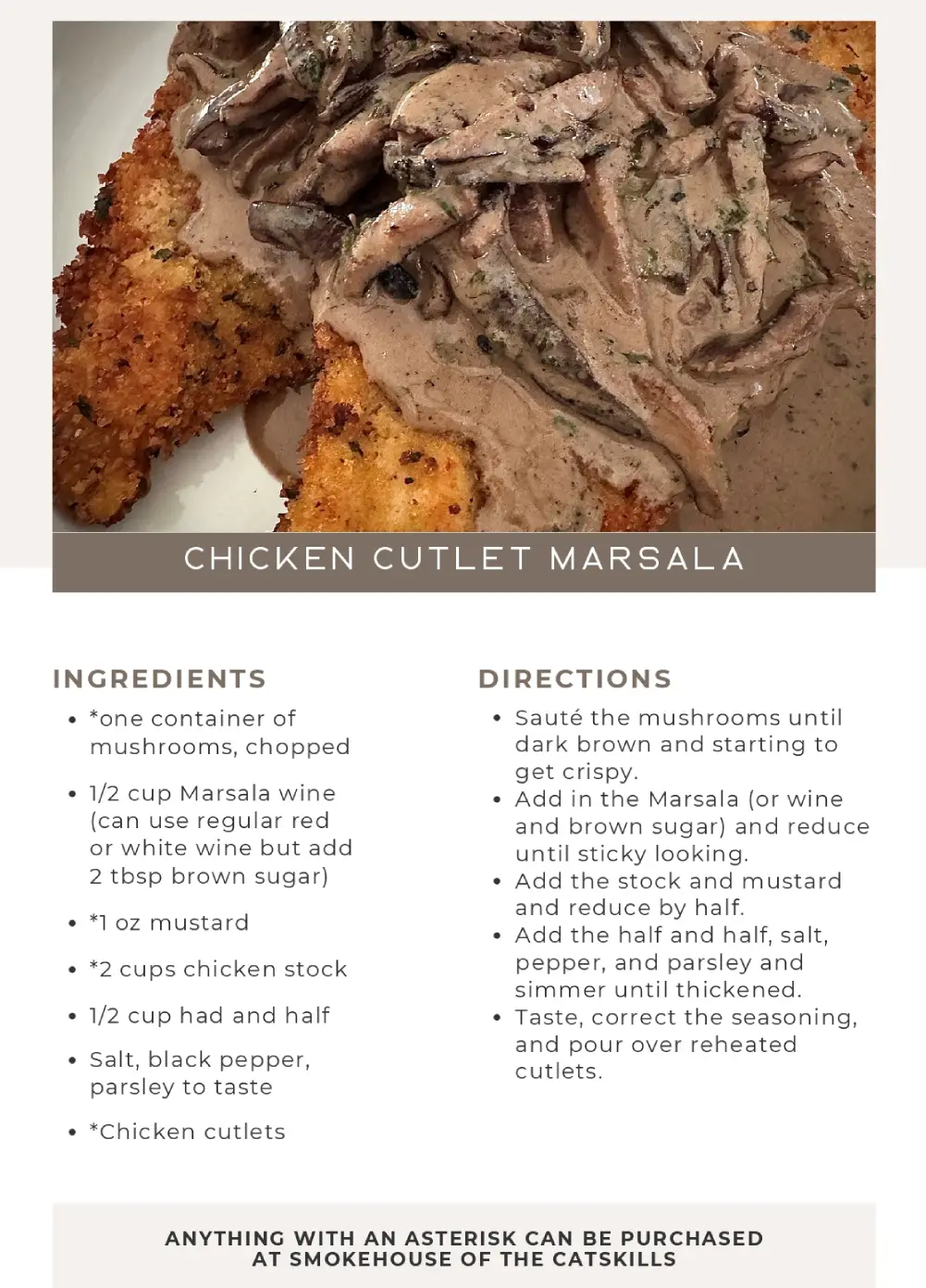 Chicken Cutlet Marsala